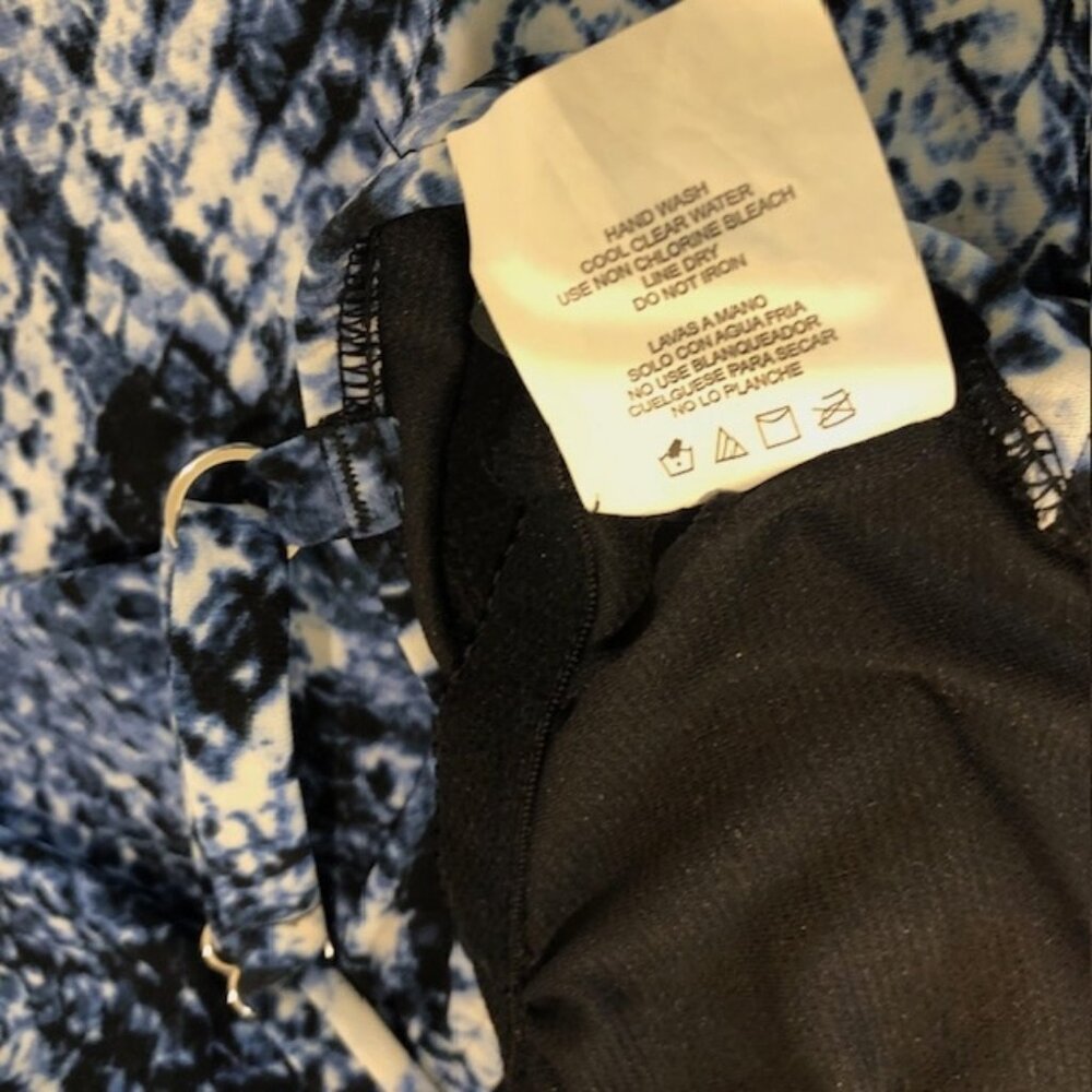 Women’s Black and Blue Tankini Swim Top Size M Pre-Owned. - Picture 8 of 14